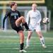Huron's Casie Ammerman kicks the ball during the second half of their game against Skyline, Thursday May 23.
Courtney Sacco I AnnArbor.com  